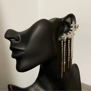 ✨Stunning Floral Rhinestones Stud Earrings Cuff